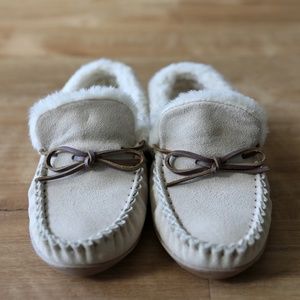 NWOT J. Crew Suede Shearling Slippers